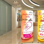 Mẫu standee coffee chân X hiện đại