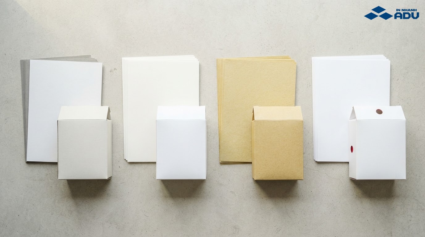 Mẫu giấy Duplex, Ivory, Kraft và Bristol dùng làm hộp