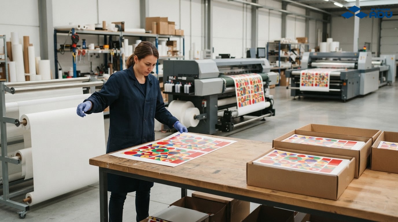Quy trình đặt in sticker từ duyệt mẫu đến in, bế và đóng gói