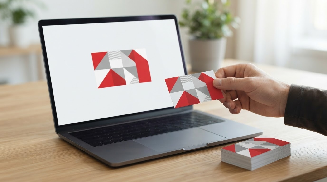 Thiết kế card visit online trên máy tính và mẫu danh thiếp đã in