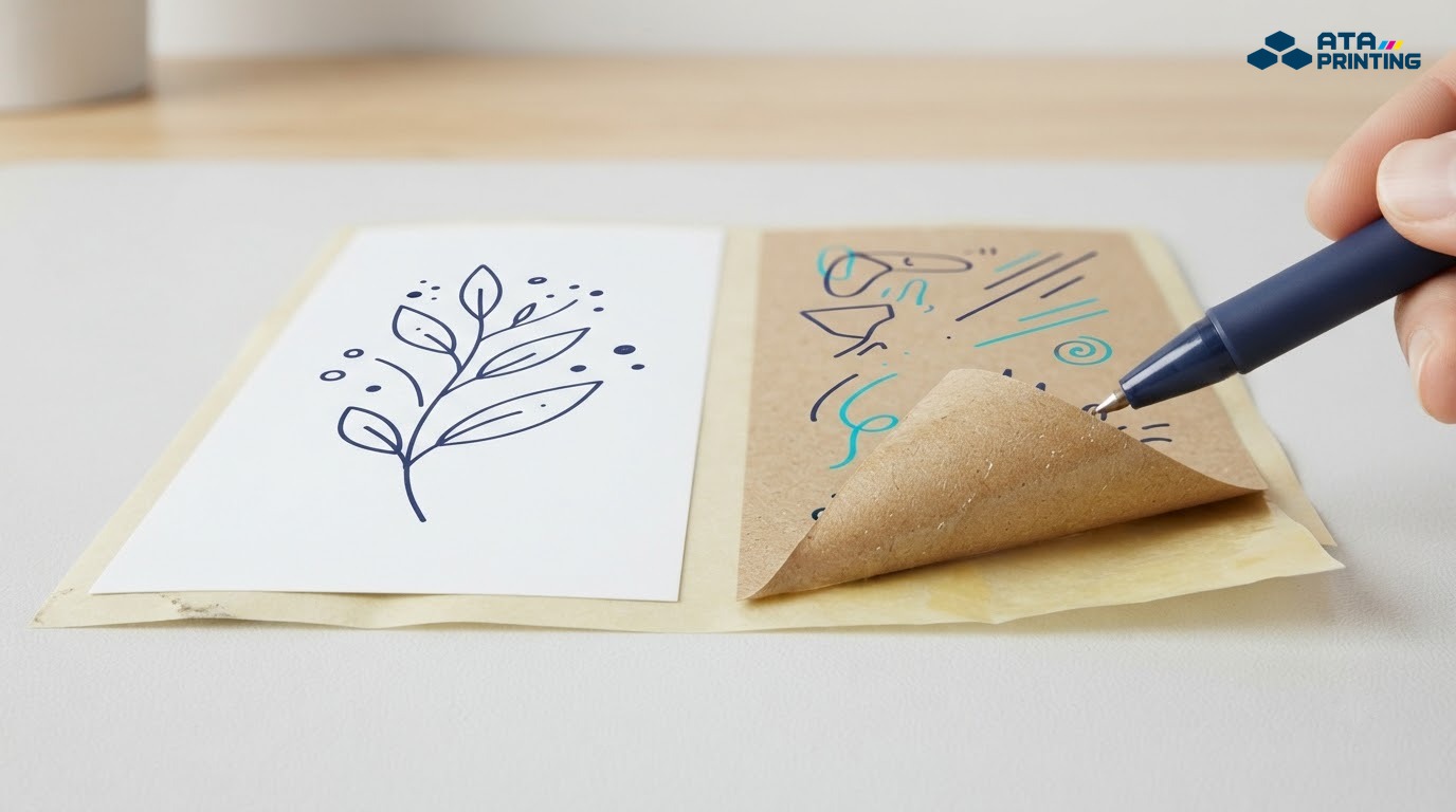 Decal giấy trắng và decal kraft dùng để in sticker không màu tự tô