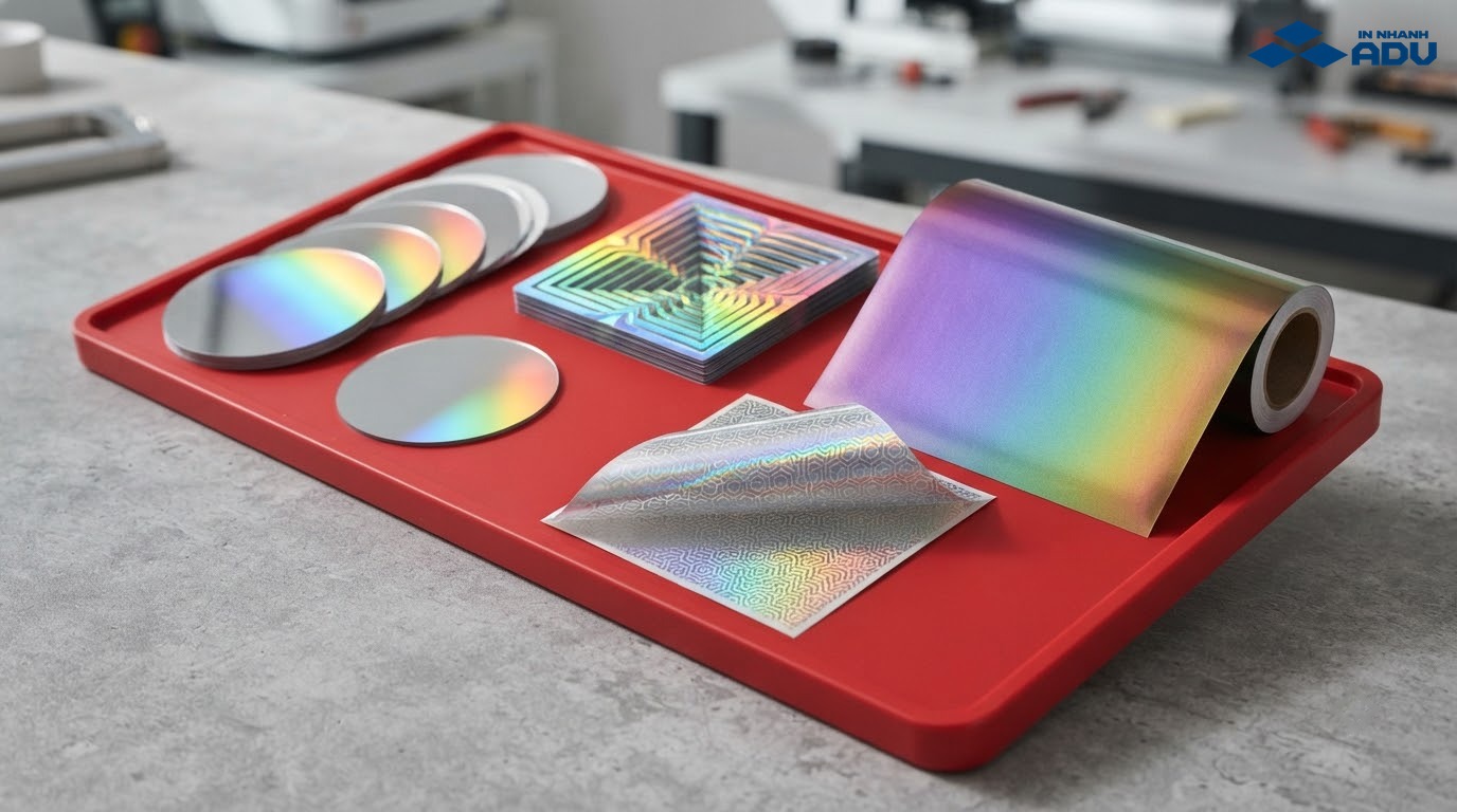 Các mẫu decal bạc hologram 3D tổ ong và chuyển sắc