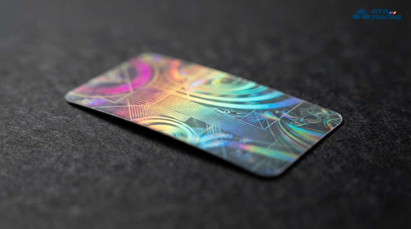 Tấm decal hologram phản chiếu nhiều màu khác nhau theo góc ánh sáng
