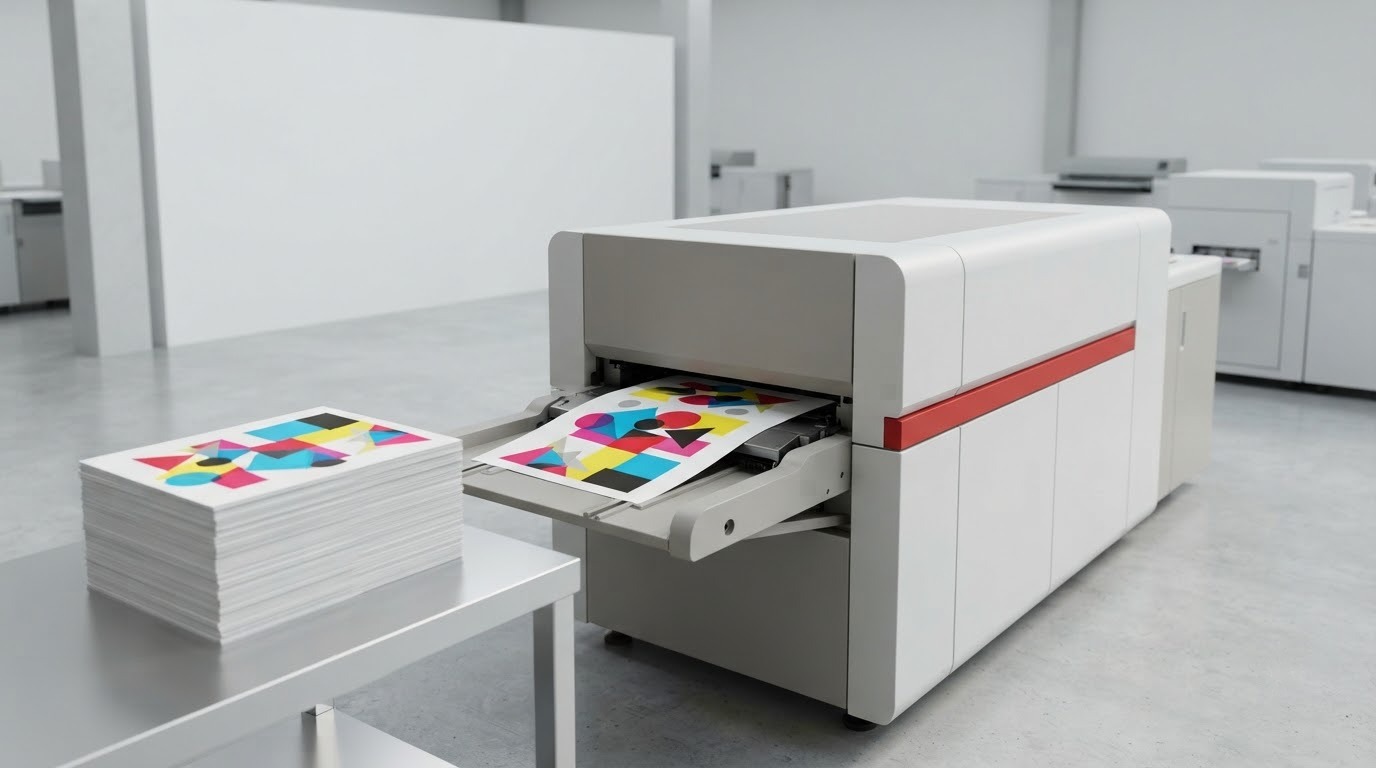 Máy in laser hiện đại đang xuất tài liệu màu sắc nét