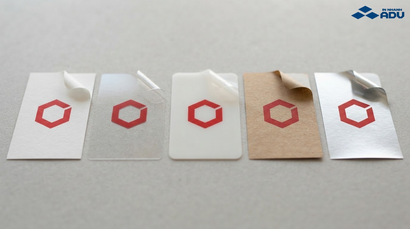 Các mẫu decal giấy nhựa trong nhựa sữa kraft và xi bạc