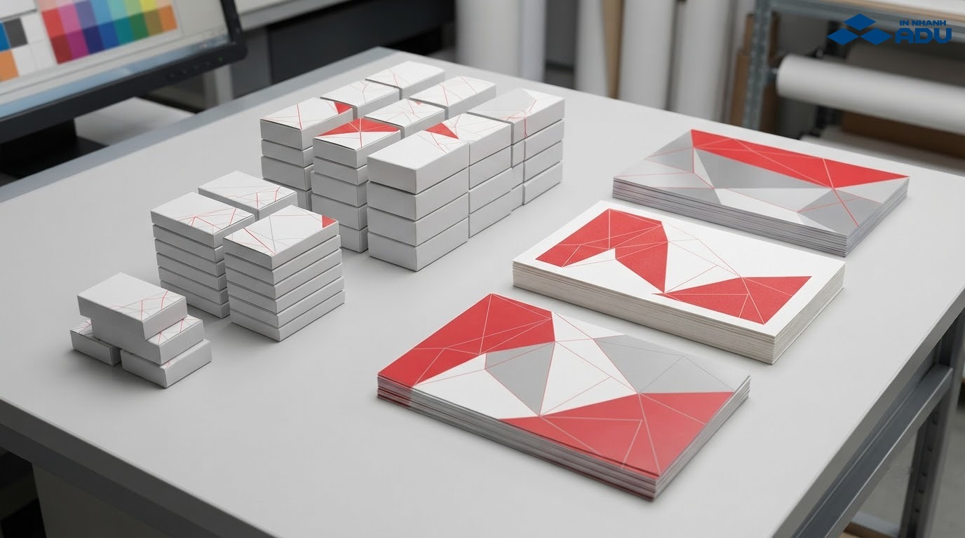 Các hộp name card theo nhiều số lượng và quy cách giấy