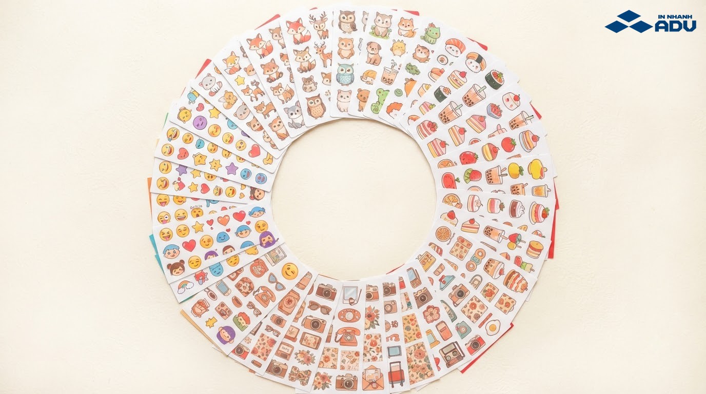 Bộ sưu tập decal cute nhiều chủ đề và màu sắc
