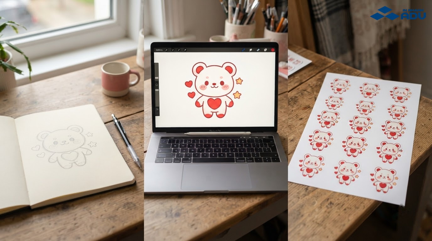 Quy trình phác thảo thiết kế và duyệt mẫu sticker theo yêu cầu