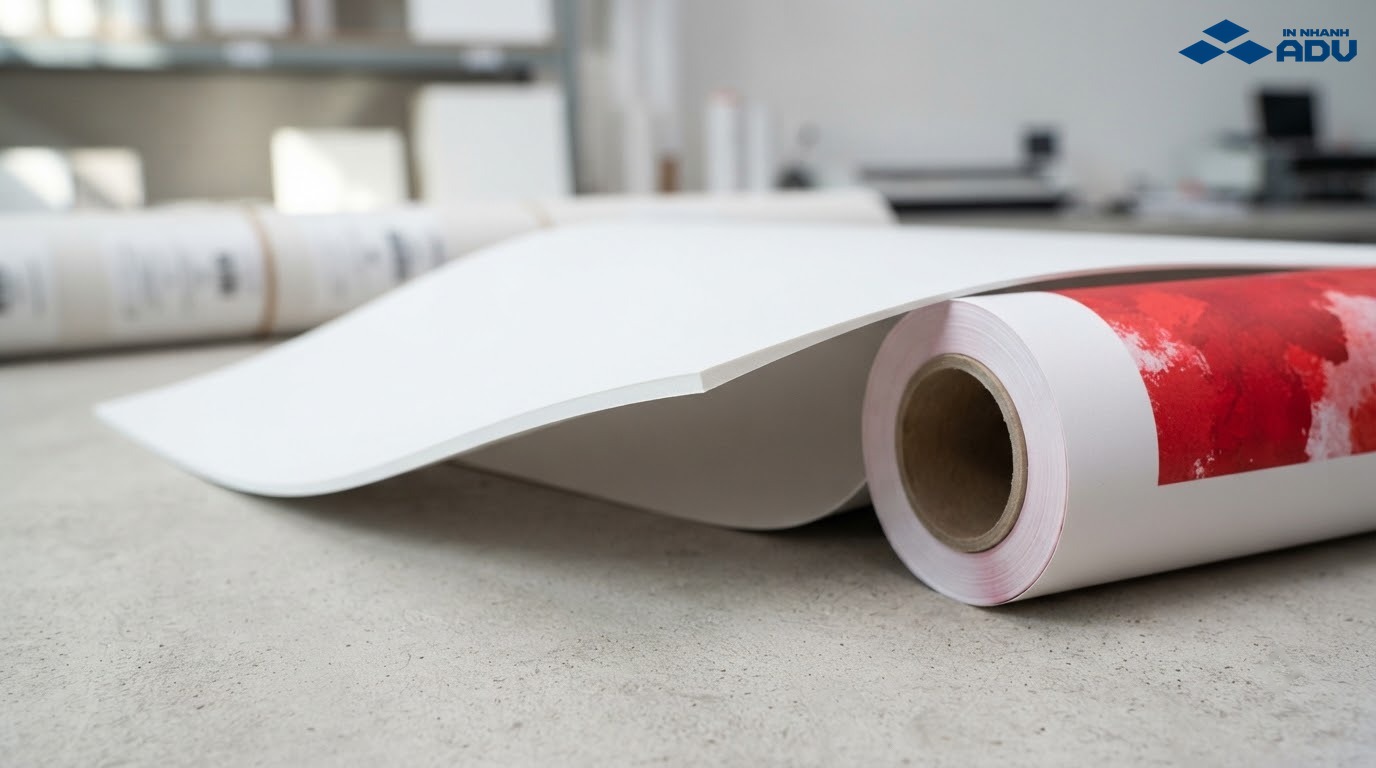 Cận cảnh bề mặt mịn và các lớp cấu tạo của vật liệu in PP