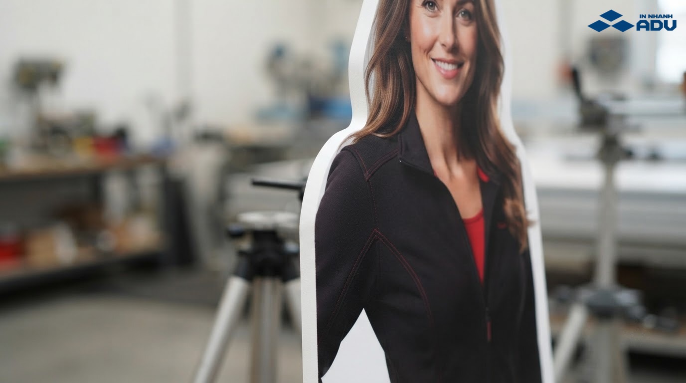 Mép Formex dày của standee hình người được cắt CNC theo đường viền cơ thể