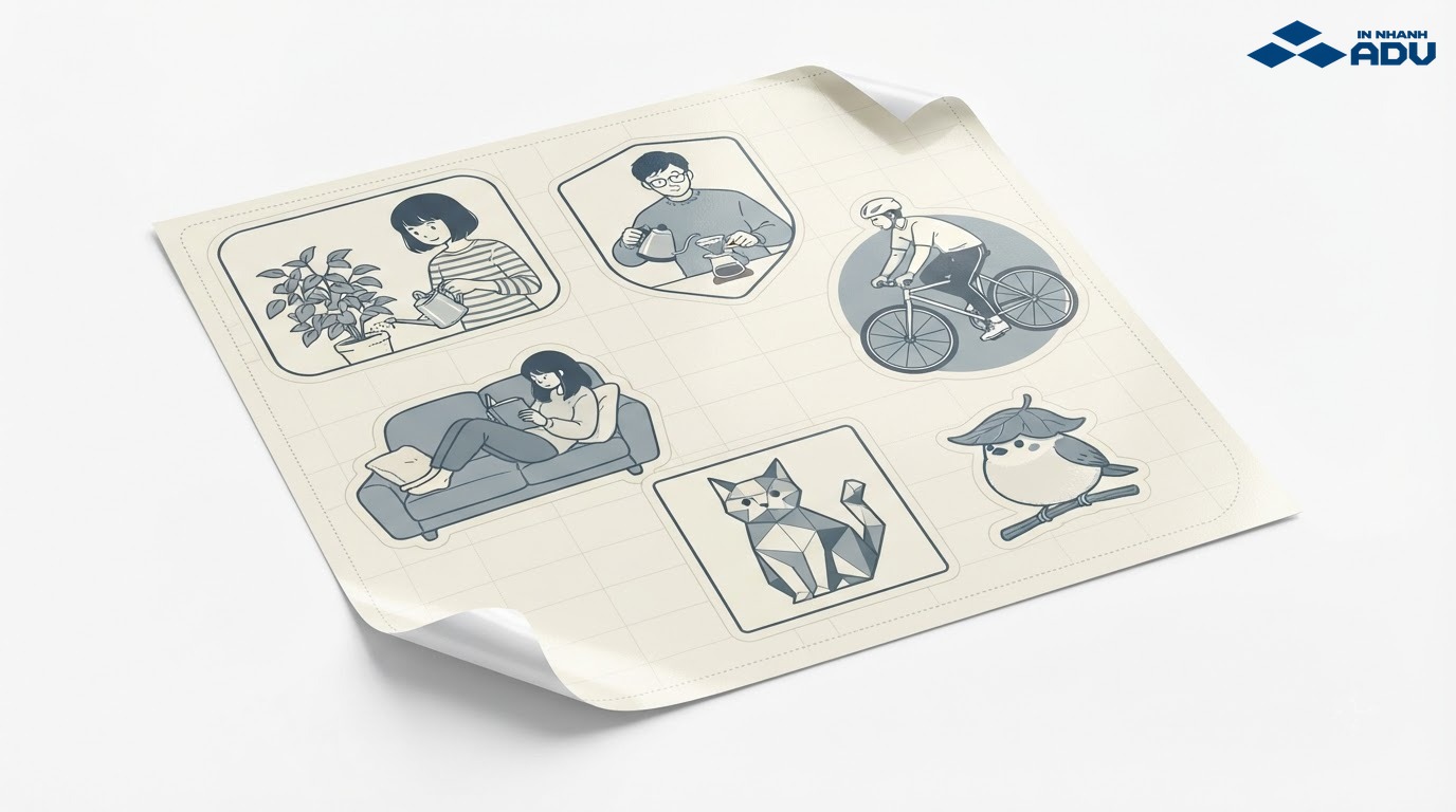 Bộ sticker anime in theo yêu cầu với nhiều kích thước và hình dáng riêng
