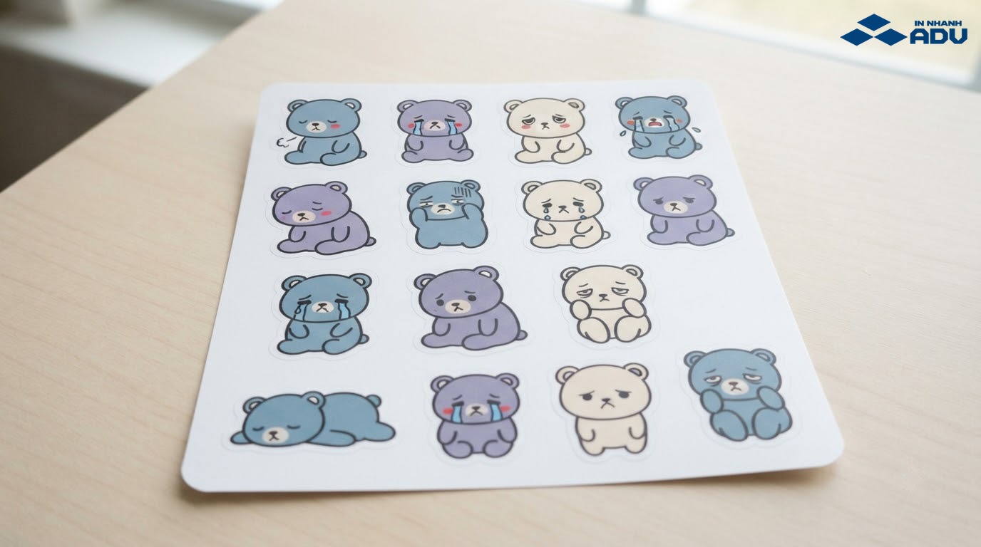 Bộ sticker gấu tròn nguyên bản với nhiều biểu cảm buồn và mệt mỏi