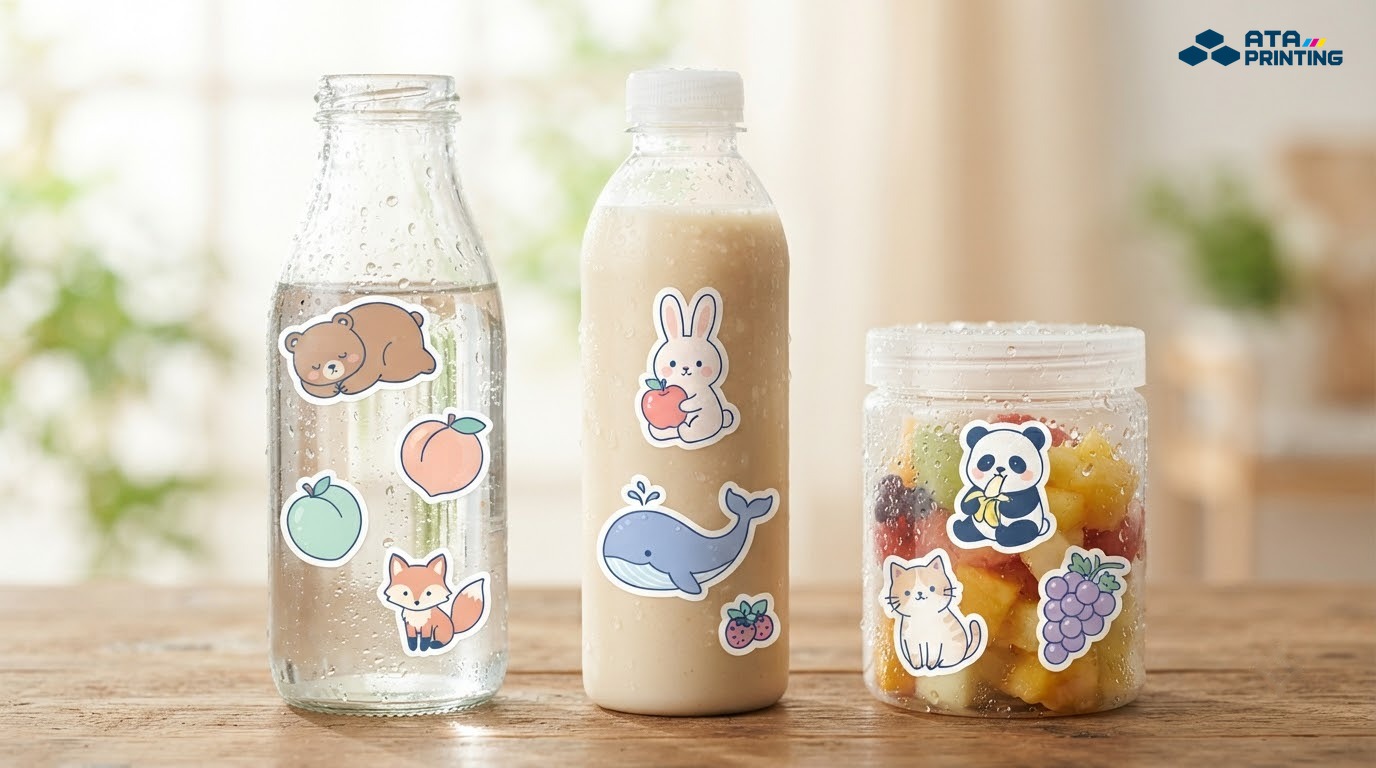 Sticker cute bằng decal nhựa dán trên bình nước và bề mặt nhẵn