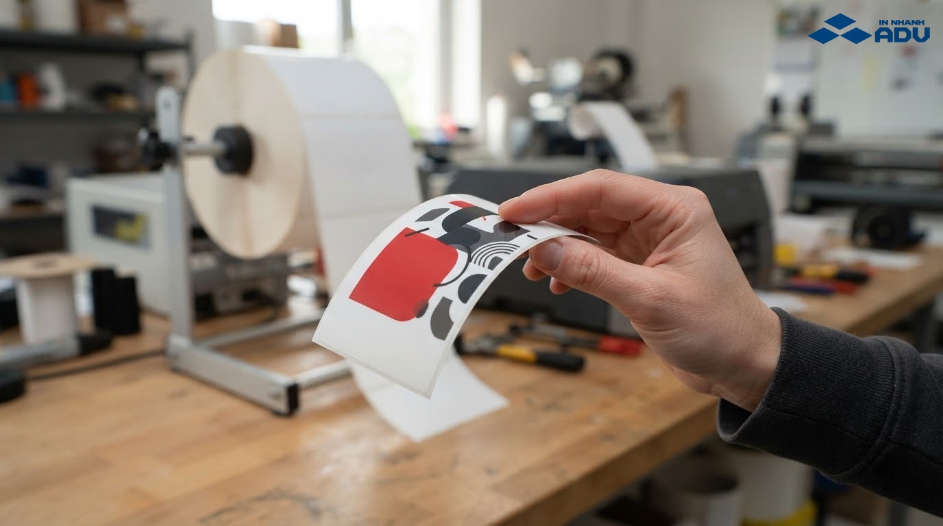 Tay uốn mẫu decal trắng dẻo có mảng đỏ
