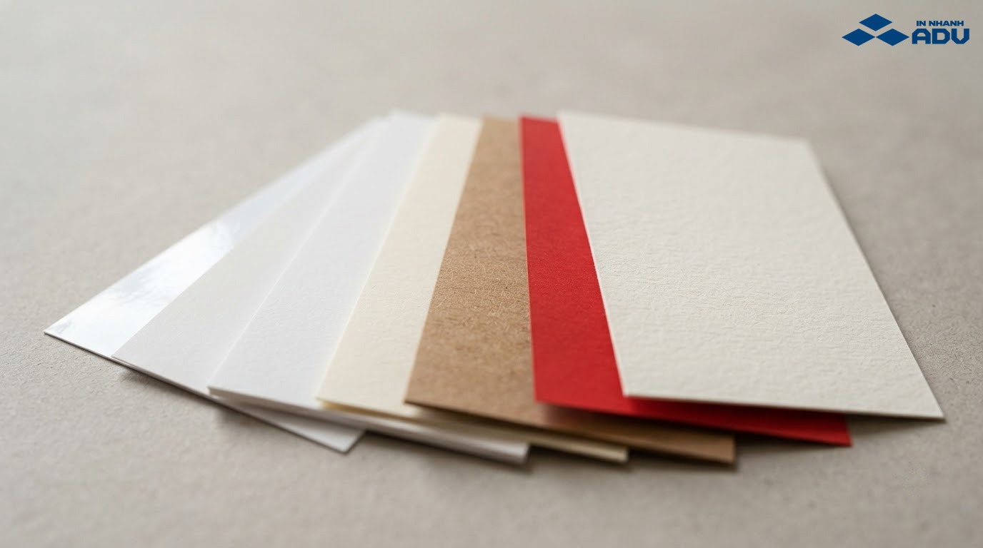 Mẫu giấy Couche, Bristol, Ivory, kraft và giấy mỹ thuật khổ A8