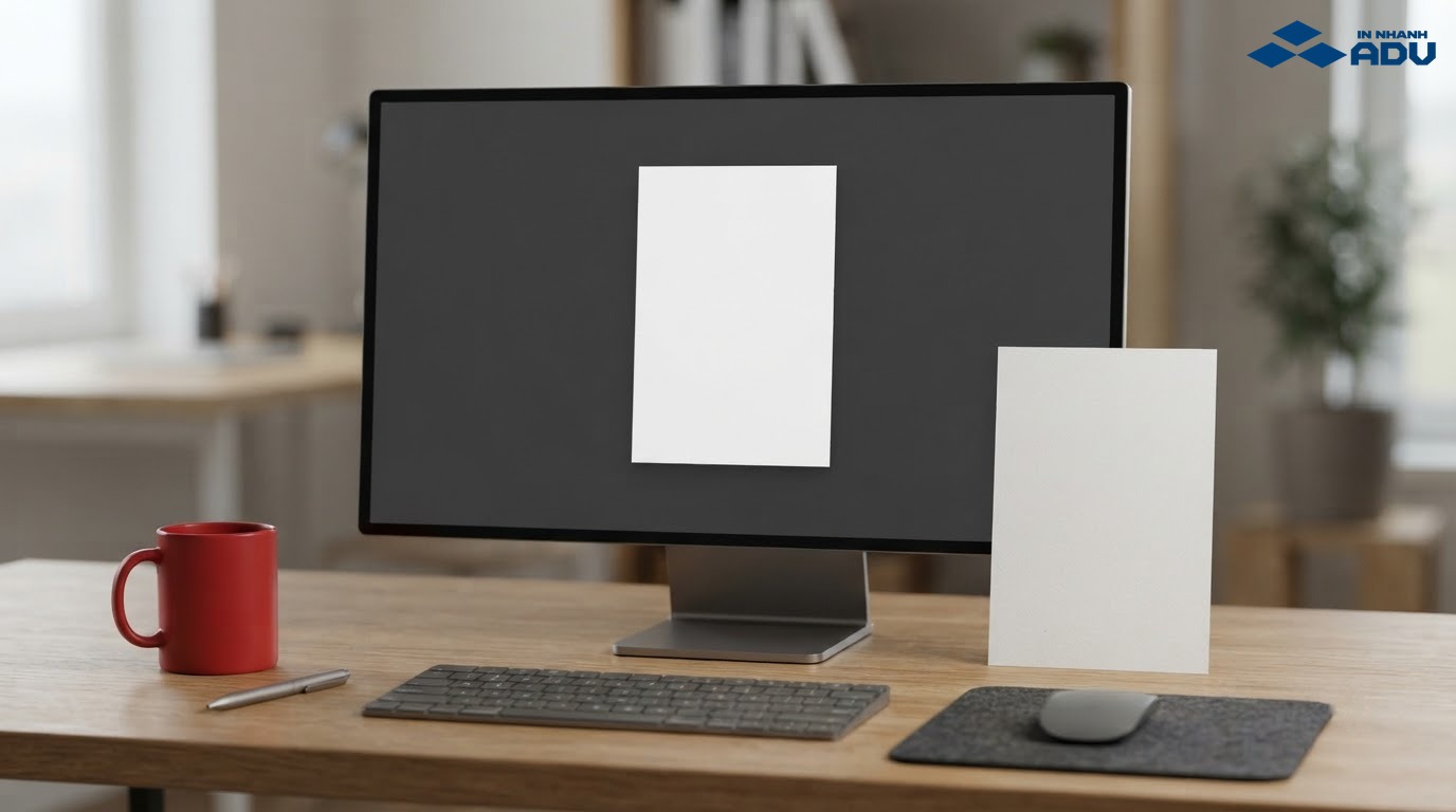 Canvas dọc tỷ lệ A7 trên màn hình không giao diện, cạnh tờ giấy A7 thật dùng cho thiết kế đồ họa