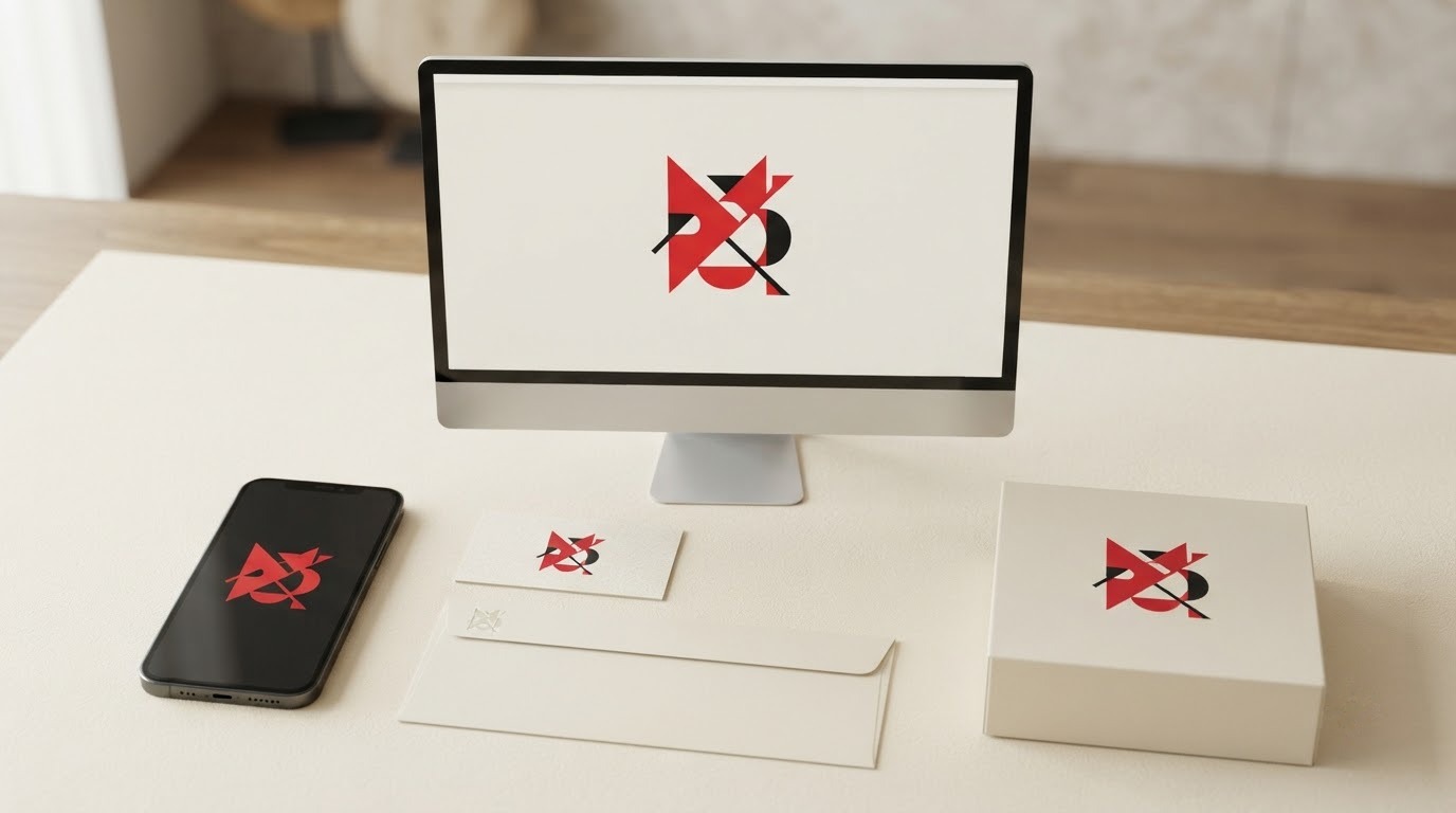 Biểu tượng logo đồng bộ trên website và các ấn phẩm in