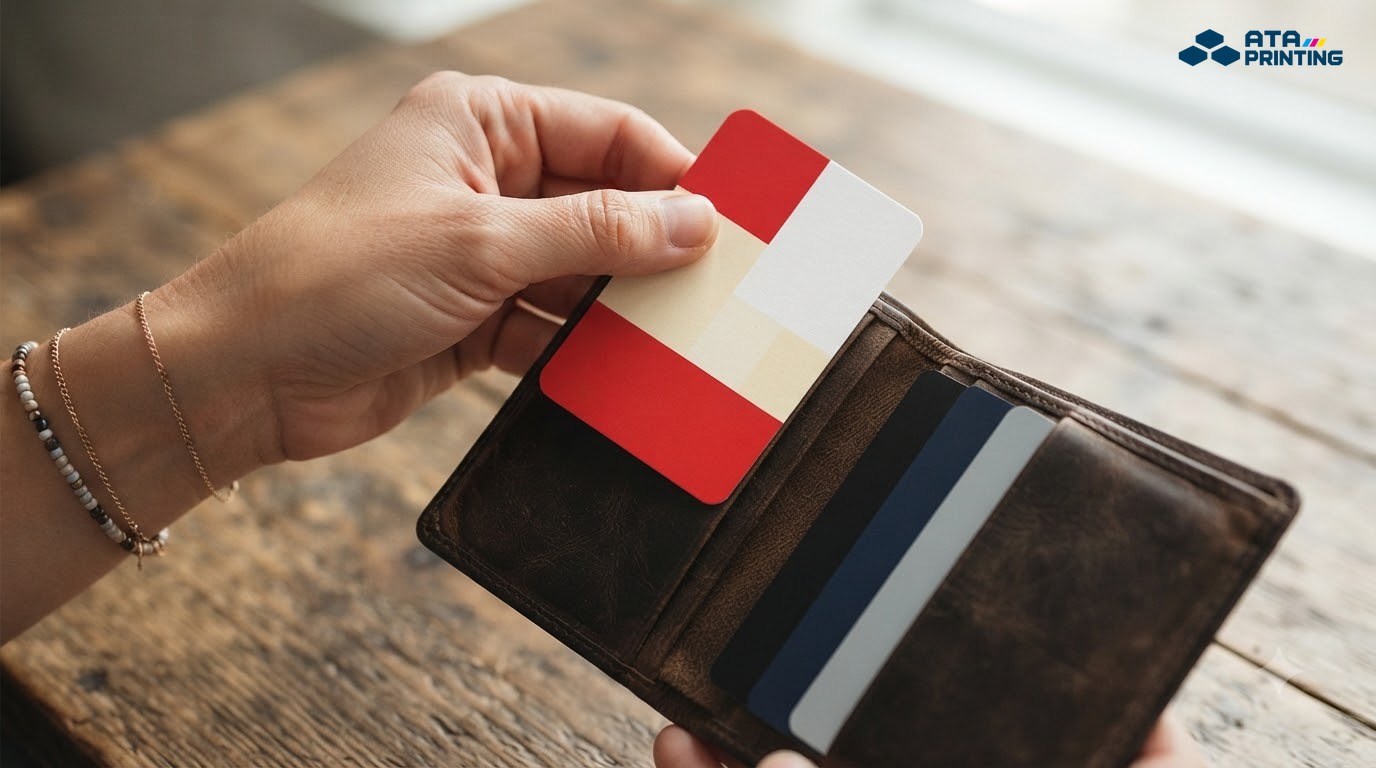 Voucher dạng thẻ nhỏ gọn đặt vừa trong ngăn ví cùng thẻ trơn tiêu chuẩn