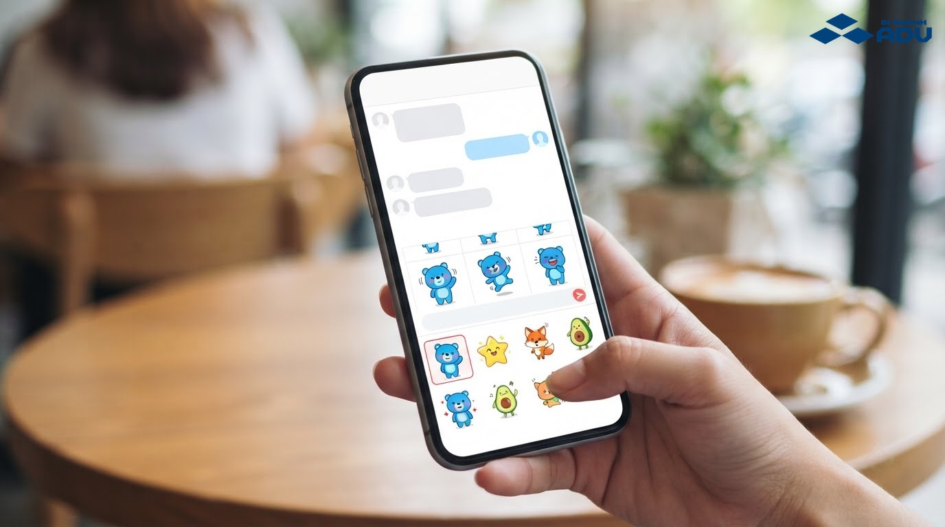 Minh họa gửi sticker và GIF trong cuộc trò chuyện Zalo trên điện thoại