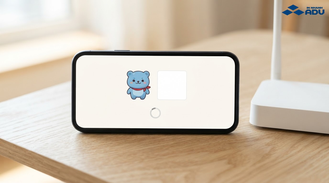 Minh họa kiểm tra kết nối, bộ nhớ đệm và cập nhật khi sticker Zalo không hiển thị