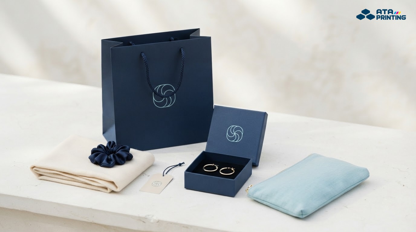 Ý tưởng nhận diện shop thời trang nữ với biểu tượng mềm mại trên bao bì