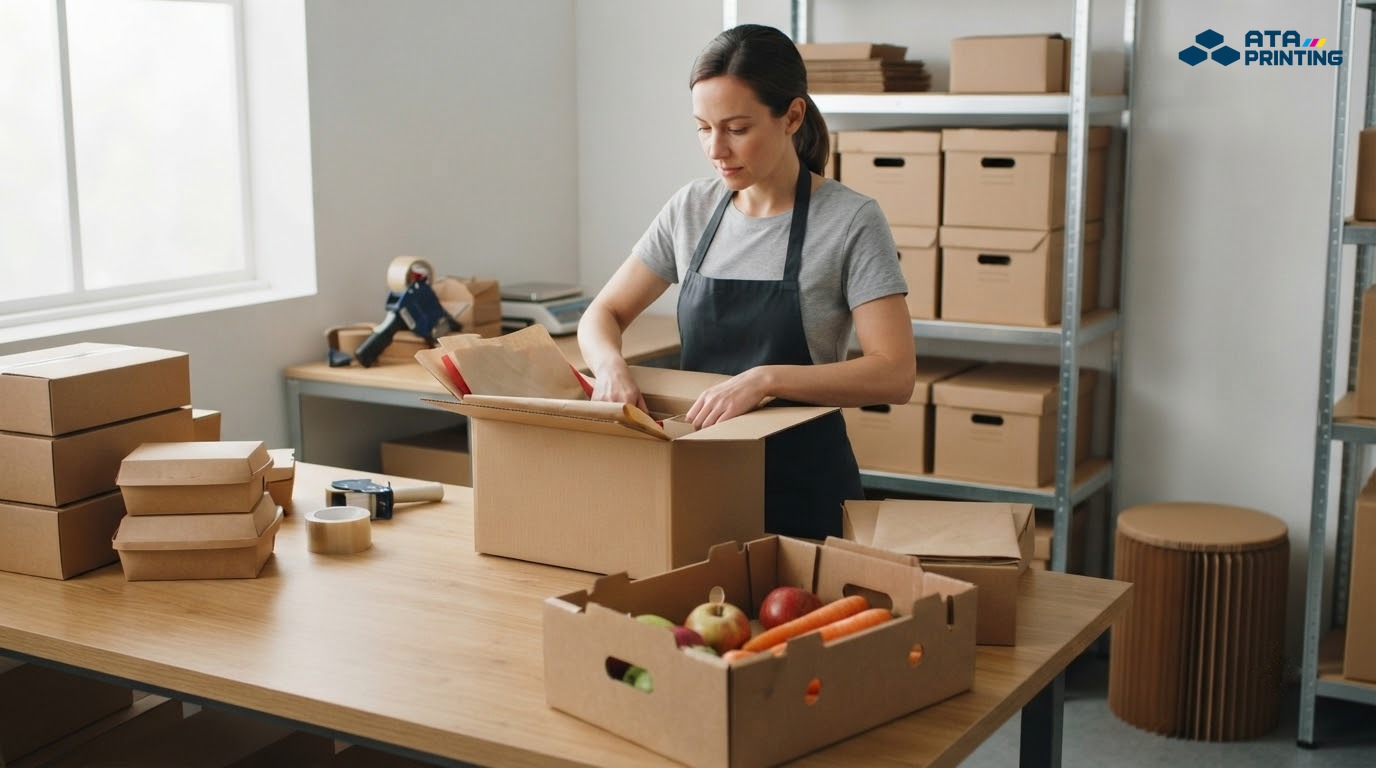 Hộp giao hàng, hộp thực phẩm, khay nông sản và hộp lưu trữ làm từ carton